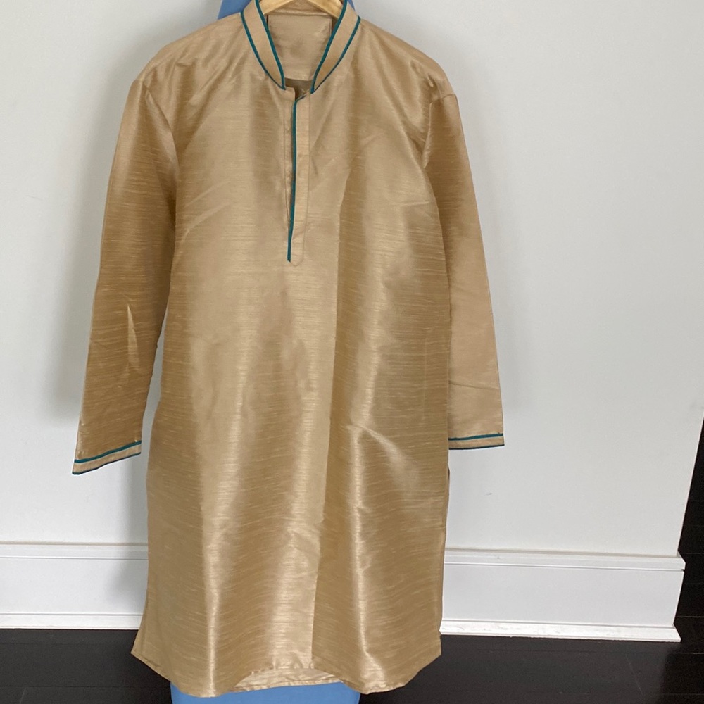 Indian gold Kurta-Pajama XXL
